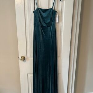 Elegant Teal Velvet Gown